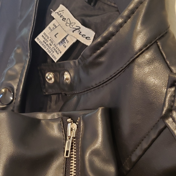EUC | LIVE FREE | Faux Leather Jacket - Picture 5 of 7